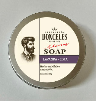 Jabón de lata para afeitar aroma lavanda lima