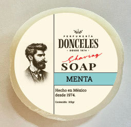 Jabón de pastilla para afeitar aroma menta