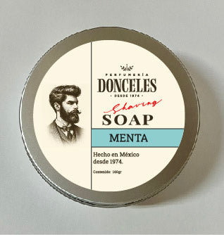 Jabón de lata para afeitar aroma menta