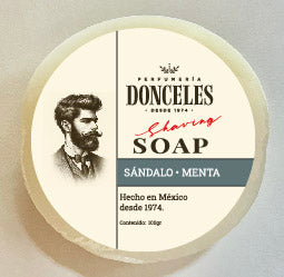 Jabón de pastilla para afeitar aroma sándalo menta